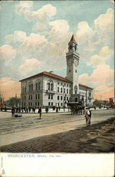 City Hall Worcester, MA Postcard Postcard