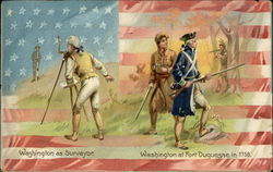 Washington as Surveyor, Washington at Fort Duquesne in 1758 Postcard