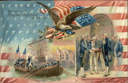 Reception of President Washington at New York Postcard