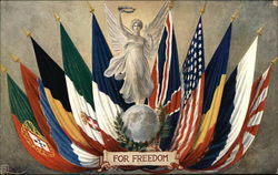 For Freedom - Flags of World War I Postcard Postcard