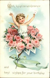 With Kind Remembrance and Best Wishes for Your Birthday Postcard Postcard