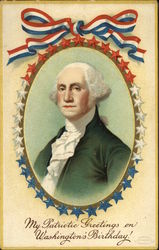 My Patriotic Greetings on Washington's Birthday! Postcard