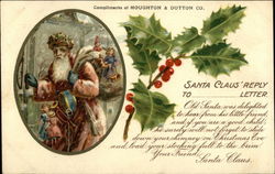 Santa Claus' Reply to ...... Letter, Compliements of Houghton & Dutton Co Toys Postcard Postcard