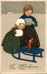 A Merry Christmas Children Postcard Postcard