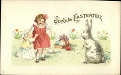 Joyous EasterTide With Bunnies Postcard Postcard