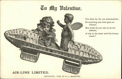 To My Valentine. Air-Line Limited Postcard