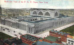 Bird's Eye View Of The P. R. R. Depot Postcard