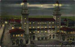 Terminal Station By Night Atlanta, GA Postcard Postcard