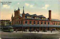 Penn. R. R. Depot Newark, NJ Postcard Postcard