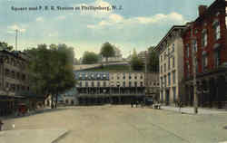 Square And P. R. R. Station Postcard