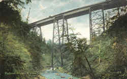 Railroad Bridge Watkins Glen, NY Postcard Postcard