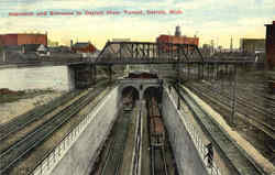 Approach And Entrance To Detroit River Tunnel Postcard