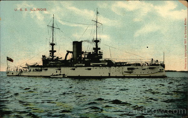 USS Illinois on the Water Battleships