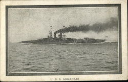 USS Arkansas on the Water Battleships Postcard Postcard