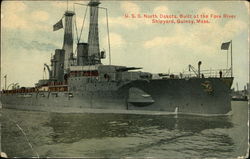 U.S.S. North Dakota, Built at the Fore River Shipyard, Quincy, Mass Battleships Postcard Postcard