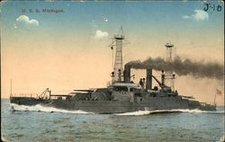 USS Michigan Battleships Postcard Postcard