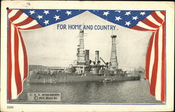 For Home and Country, U.S.S. Mississippi Battleships Postcard Postcard