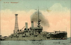 U.S.S. Mississippi Battleships Postcard Postcard