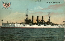 U.S.S. Minnesota Battleships Postcard Postcard