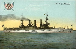 U. S. S. Kansas Battleships Postcard Postcard