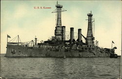 U.S.S. Kansas Battleships Postcard Postcard