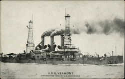 U.S.S. Vermont Battleships Postcard Postcard