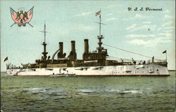 U.S.S. Vermont Battleships Postcard Postcard