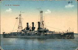 U. S. S. Vermont Postcard