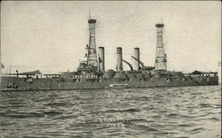 USS Louisiana on the Water Battleships Postcard Postcard