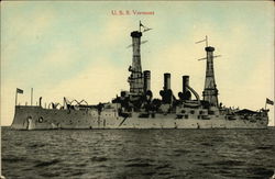 U.S.S. Vermont Battleships Postcard Postcard