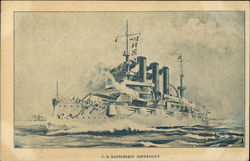 U.S. Battleship Connecticut Postcard