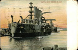 Battle Ship Rhode Island Battleships Postcard Postcard