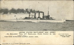 United States Battleship New Jersey Postcard