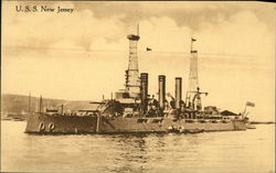 U.S.S. New Jersey Battleships Postcard Postcard