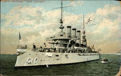 Battleship "New Jersey" on the Water Postcard