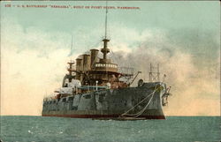 U.S. Battleship Nebraska, Built on Puget Sound, Washington Postcard