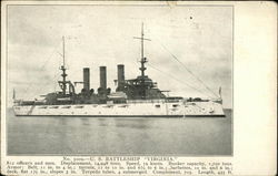 US Battleship "Virginia" Postcard