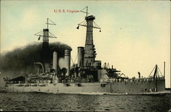 U.S.S. Virginia Battleships Postcard Postcard