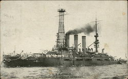 USS Ohio on the Water Battleships Postcard Postcard