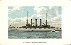 Battleship "Missouri," Broadside Postcard