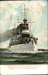 US Battleship Wisconsin Postcard