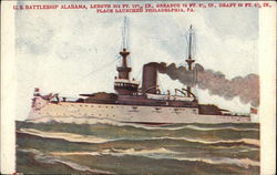 U. S. battleship Alabama Battleships Postcard Postcard