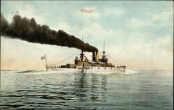 "Illinois" on the Water Battleships Postcard Postcard