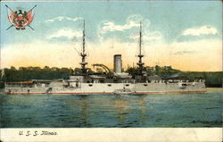 USS Illinois on the Water Postcard