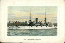 U.S. Battleship "Illinois" Postcard