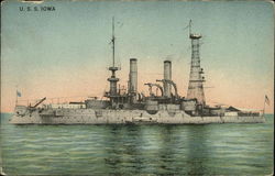 USS Iowa on the Water Battleships Postcard Postcard