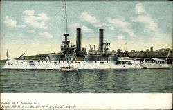 E-1490. U. S. Battleship 'Iowa' Postcard