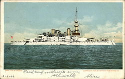 USS Oregon on the Water Battleships Postcard Postcard