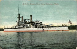 USS Oregon, Navy Yard, Bremerion, Washington Battleships Postcard Postcard