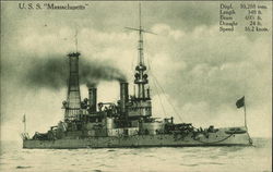 USS "Massachusetts" Postcard